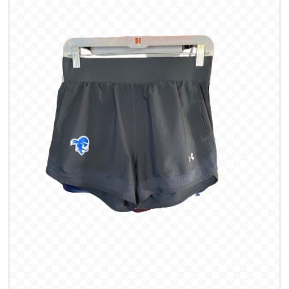 Under Armour women’s Seton hall, charcoal gray running shorts/sm